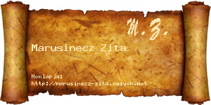 Marusinecz Zita névjegykártya