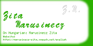 zita marusinecz business card